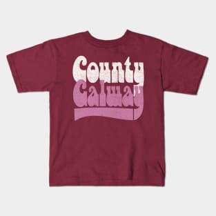 County Galway / Retro Faded-Style Typography Design Kids T-Shirt